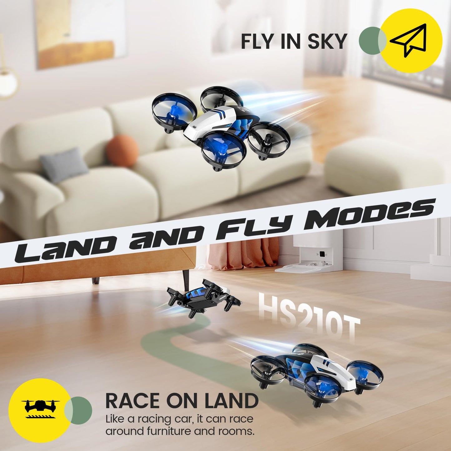 Holy Stone HS210T 2-in-1 Mini Drone – Land & Fly Mode for Ultimate Fun! 🚁🎮